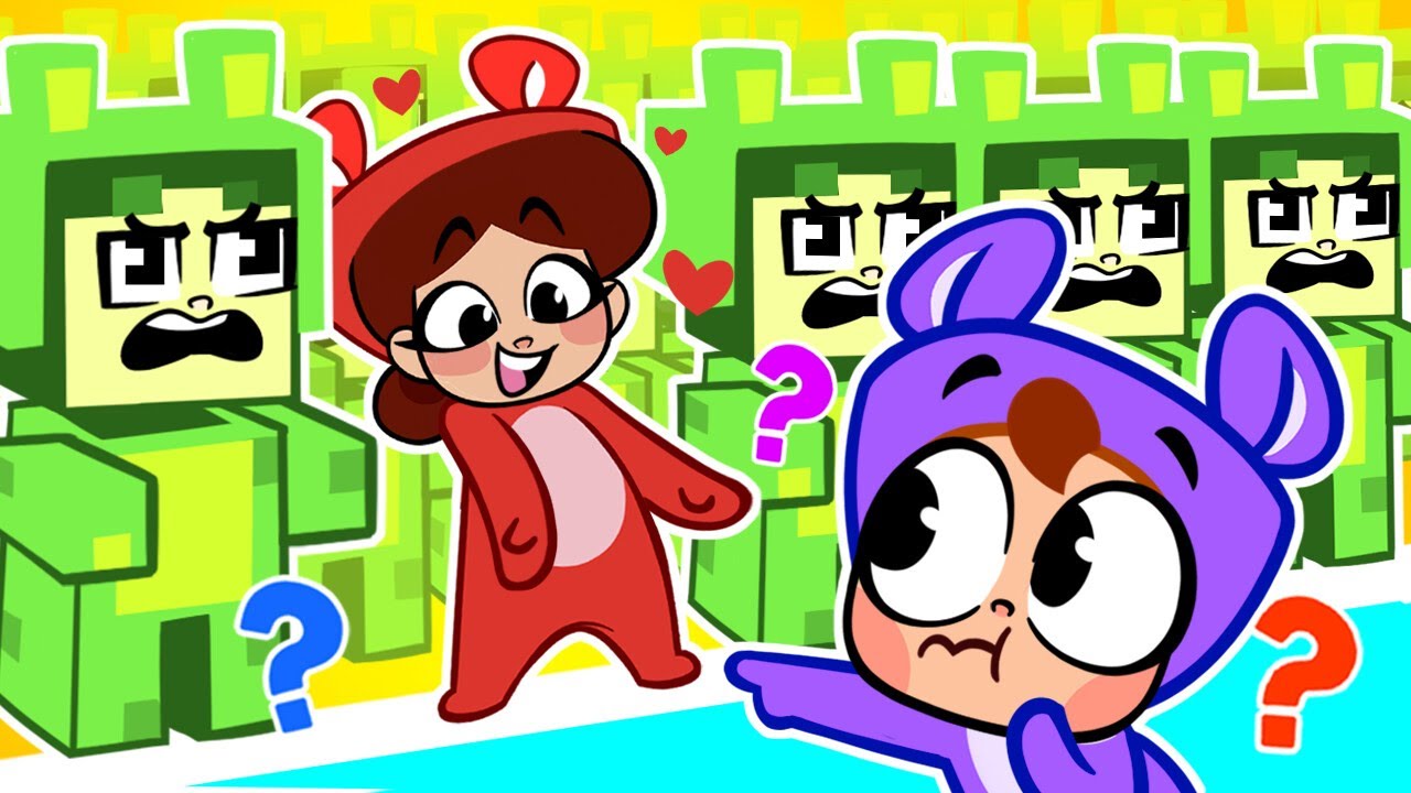 Lets' Enter The World of Minecraft 🟩 Where Is My Real Mommy? 😍 Cartoons For Kids & Nursery Rhymes