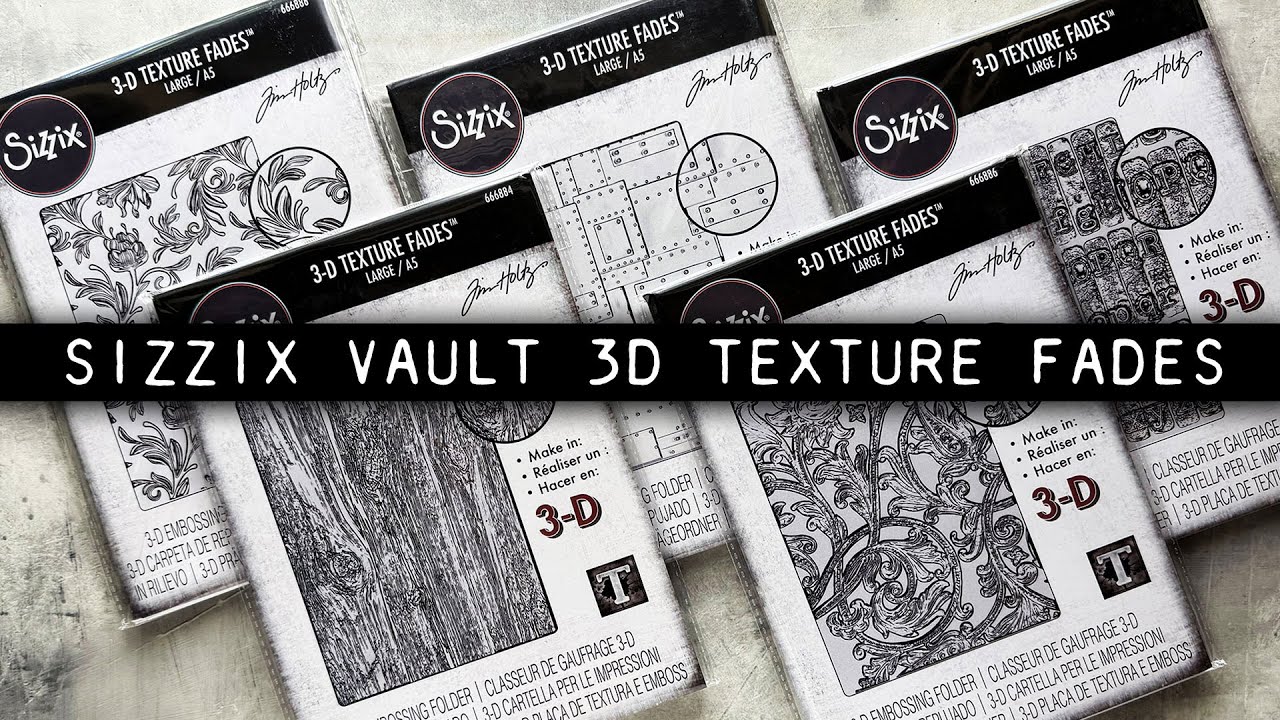 Sizzix 3-D Texture Fades Embossing Folder A5 666885 Typewriter