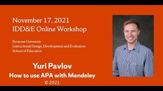 How to use APA Style with Mendeley [webinar/workshop]