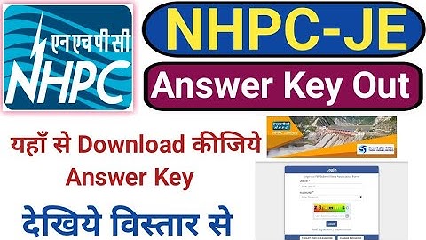 NHPC JE Answer Key Out|| How to Download AnswerKey||NHPC JE