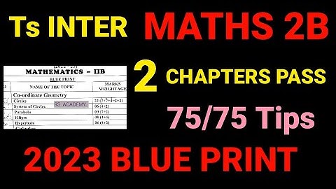 TS INTER 2 B CHAPTER WISE WEIGHTAGE|TS INTERMEDIATE 2023 BLUE PRINT|#intermaths #inter #intermediate
