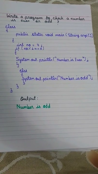 Write a program in java to check a given number is even or odd ...