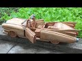 Wood Carving --- 1959 Classic Cadillac Convertible --- Wood Art