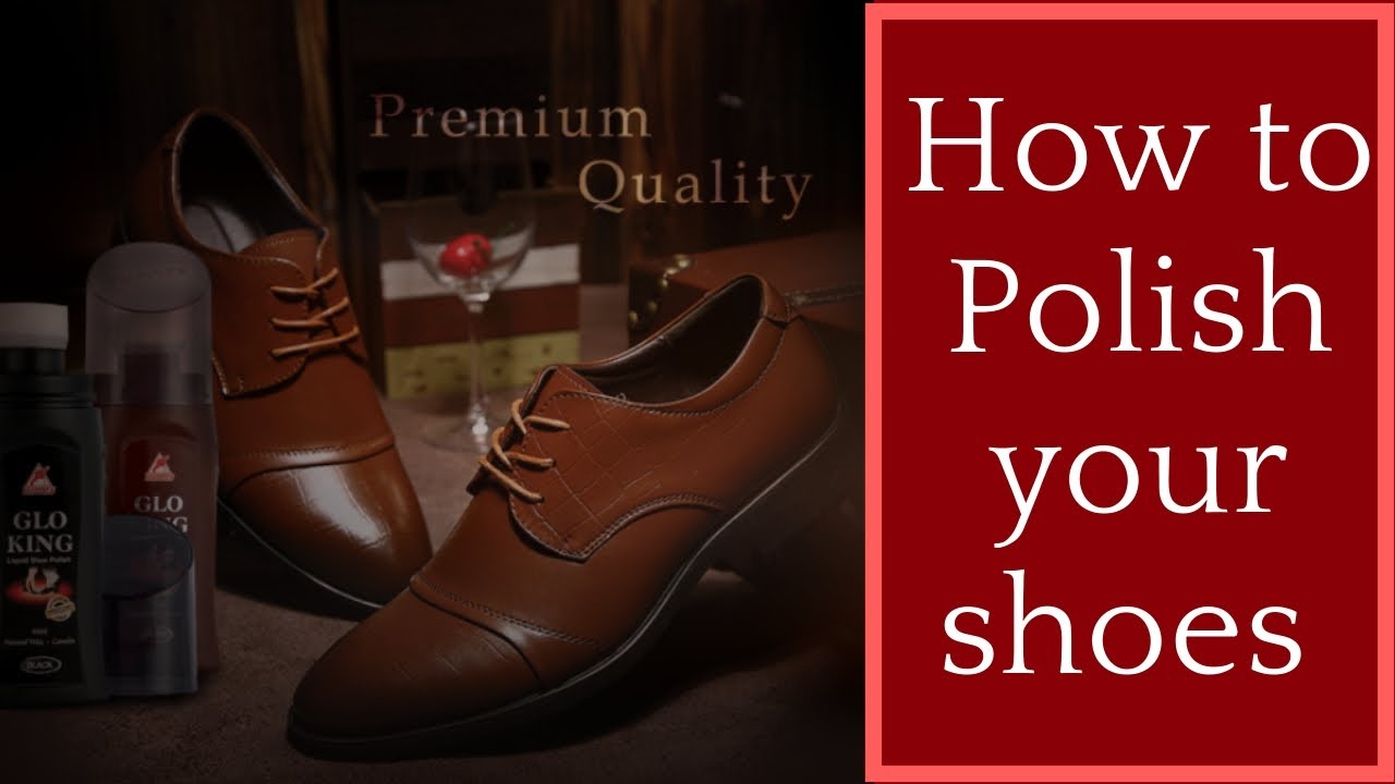 How to polish leather shoes with GLO KING Liquid shoe polish - YouTube