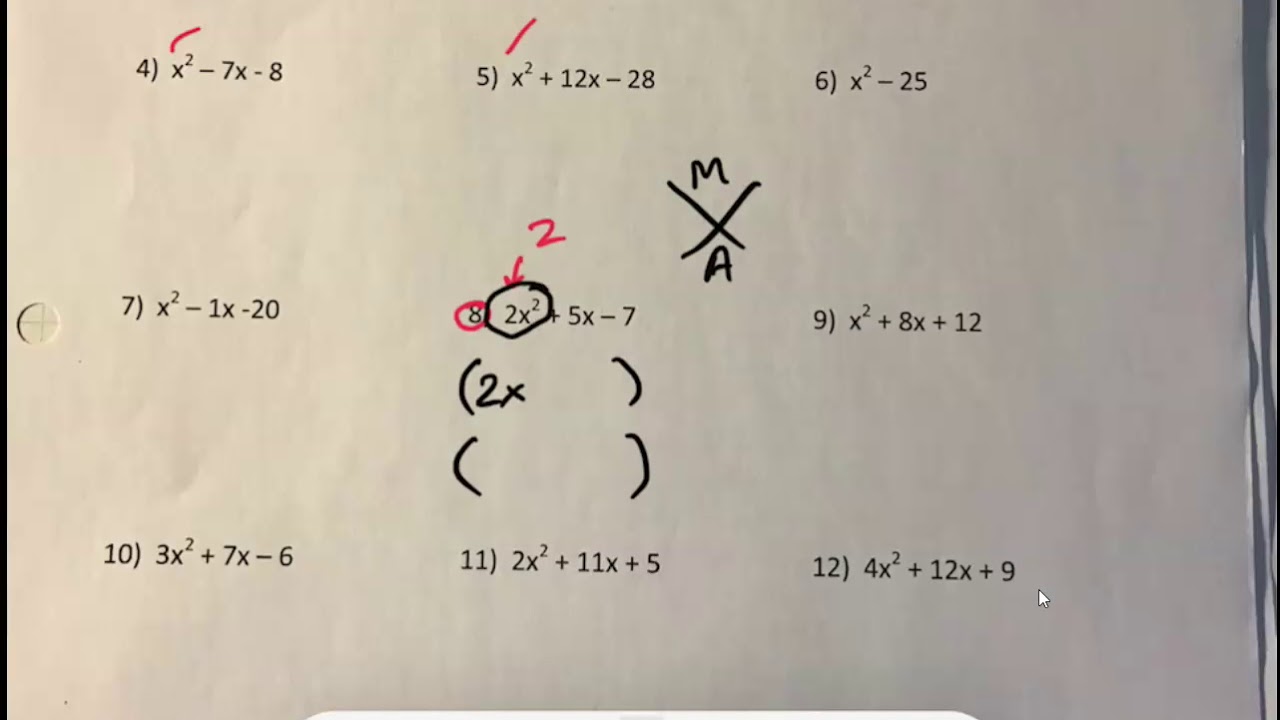 How to do the Factoring Worksheet - YouTube