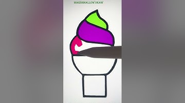 Ice cream Drawing Coloring Tutorials #Subscribe#ipad #procreate#shorts#arttiktok#funny #cool#draw