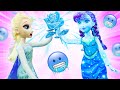 Anna doll is FROZEN! Elsa doll and toy Olaf save the Disney princess doll