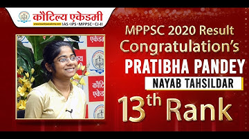 MPPSC 2020 Result | Pratibha Pandey - Naib Tehsildar  | Kautilya Academy