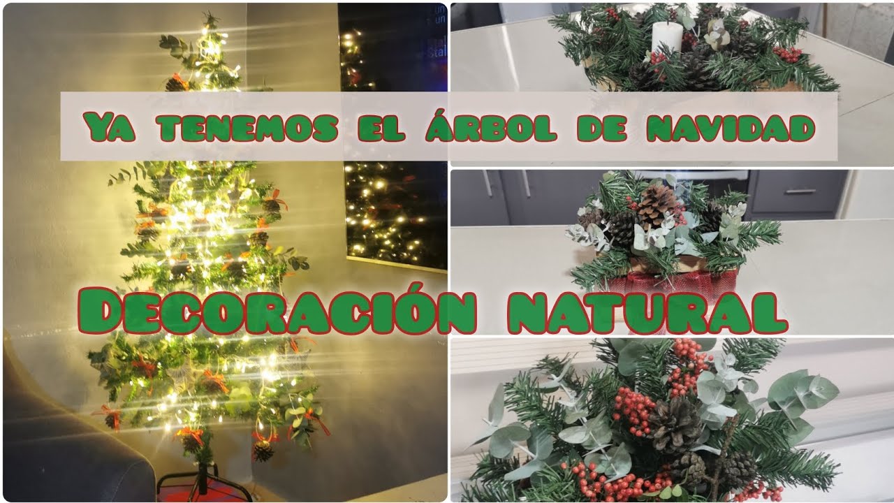 Árbol de navidad sin usar esferas, quedo hermoso, estilo rústico 🥰🎄🌲🍒