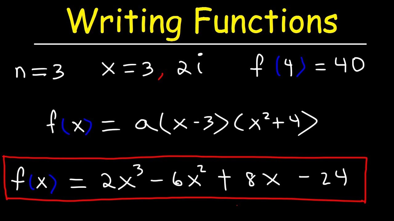 Writing Polynomial Functions With Given Zeros