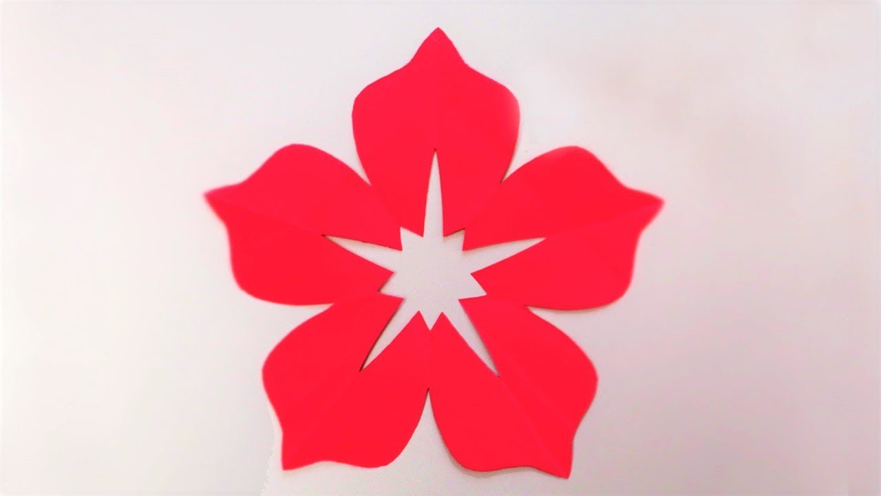 How to make 5 Petal Hand Cut Paper Flowers | Origami ...