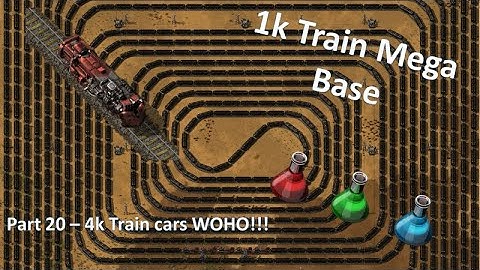 1k Train Mega Base - Factorio Lets Play Pt20  - 4000 TRAIN CARS CHOOCHOO