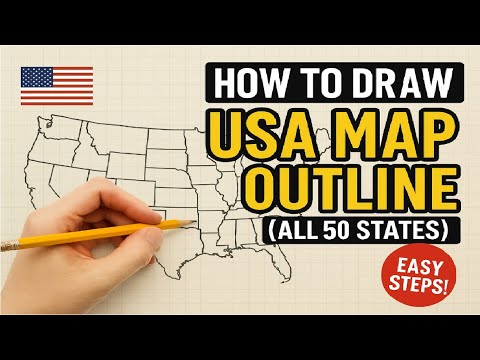 How to Draw the Outline Map of the USA with All 50 States / Complete ...