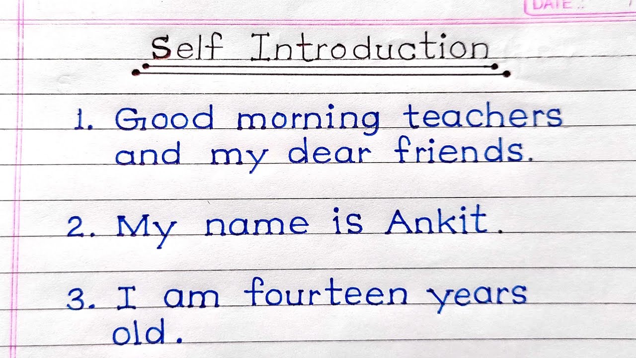 Self introduction for school students in english| 10 lines on myself ...