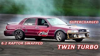 Drifting our Twin Charged Crown Vic | Turning the Boost Up!