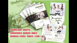 DOWNLOAD GRATIS |  Undangan Aqiqah Anak dengan Corel Draw (CDR)