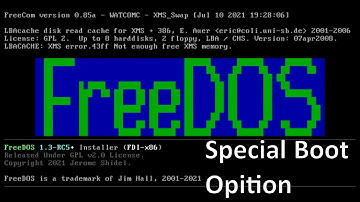 All FreeDOS Special CD Boot Options (Beta 9 RC4 ~ 1.3)