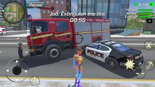 Rope Frog Ninja Hero - Strange Gangster Vegas - POLICE VS FIREFIGHTERS - Android Gameplay 2020 screenshot 1