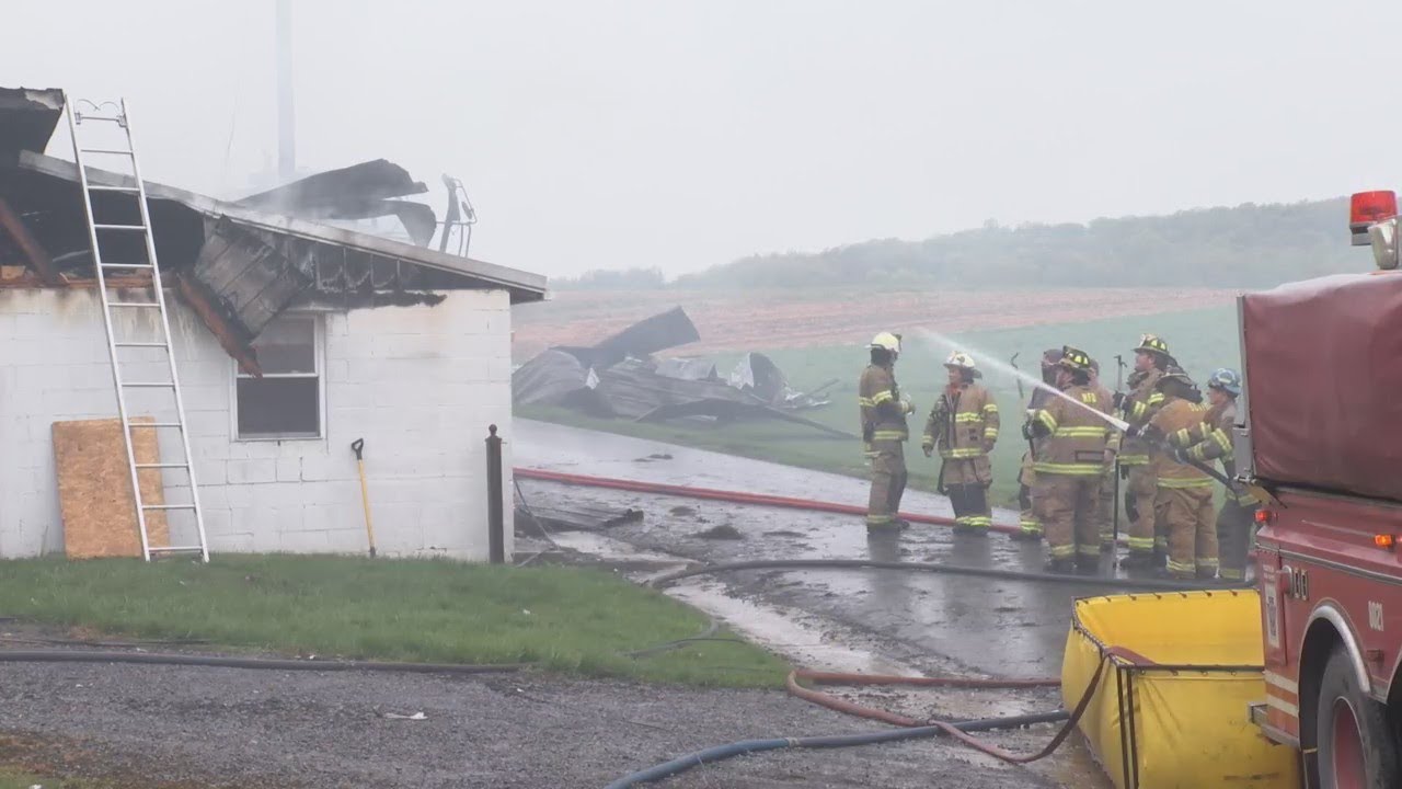 Early morning fire destroys Bedford County barn - YouTube