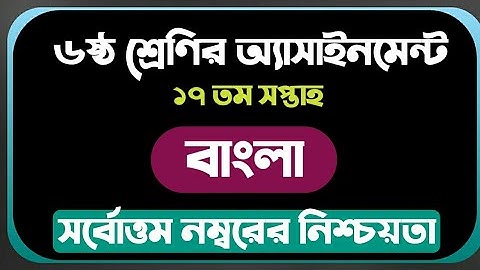 Class 6 Assignment 17th Week 2021।। Class 6 Bangla Assignment ।। ৬ষ্ঠ শ্রেনির বাংলা এসাইনমেন্ট