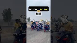 yamaha R15 vs rc 200 drag race #automobile #motovlo #motorcycle #trendingreels