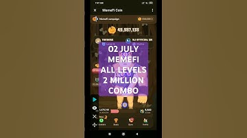 2 JULY ALL LEVELS SECRET CODE MEMEFI COIN - DAILY 2M MEMEFI COIN #hamsterkombat #tapswap #notcoin