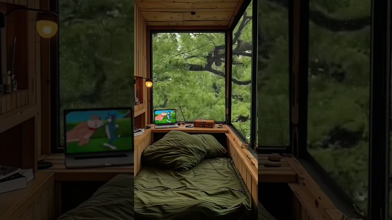 Rainy day comfort in the cozy corners of this cabin retreat.