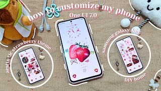 how to customize my phone (Samsung)🍒| step-by-step, aesthetic strawberry theme, One UI 7.0🍓⚘️ screenshot 2