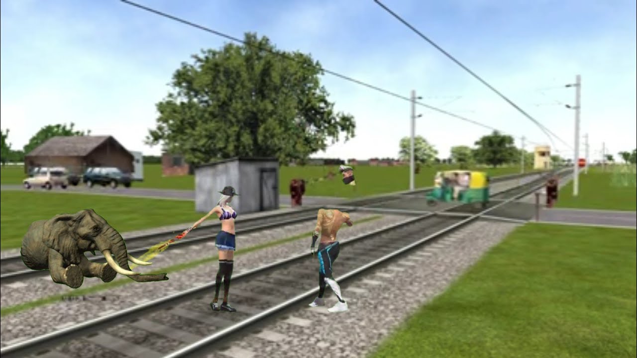 Ff Train Fight elephant football train traffic jam free fire ke animation - YouTube