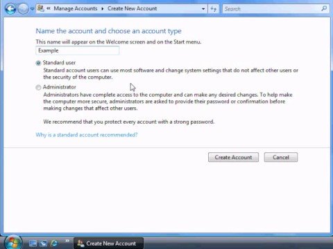 How to Create New User Account on Windows Vista (Beginners)