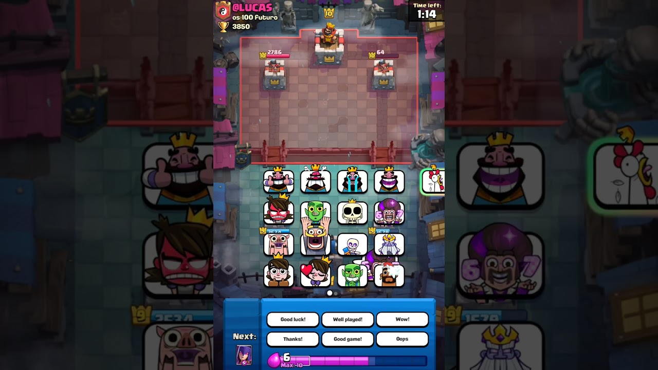 Day 1 of trying to get 10k trophies whit choped deck