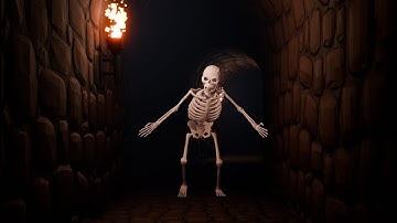 Skeleton low-poly stylized