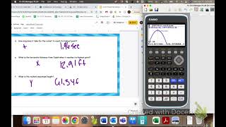 10.5 PC Parametric Equations Projectile Motion (the less accurate calculator way)
