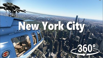 360° VR | New York City Helicopter Tour in 360 MSFS 2020 Video
