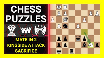 Chess Puzzles to Practice. Themes: Mate in 2, Kingside attack, Sacrifice. Learn Chess