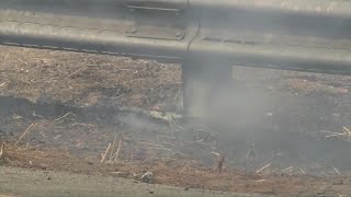 Raw Video: San Jose Grass Fire At I-280