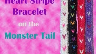 Heart Stripe Bracelet made on the Monster Tail - Rainbow Loom
