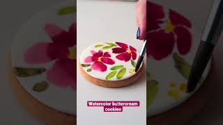 Watercolor painting on Buttercream Cookies