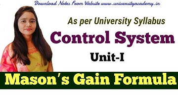 CS5: Signal Flow Method Using Mason’s Gain Formula | Control System Mason Gain Formula