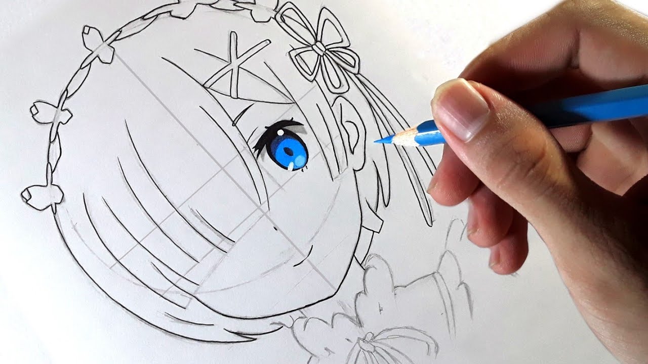 Sketsa gambar anime girl