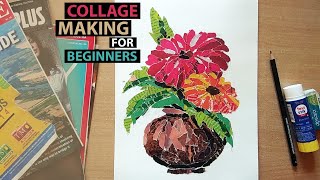How to Make Collage for Beginners _ Flower Vase  | Collage कैसे बनाएं #collagemaking  #collage