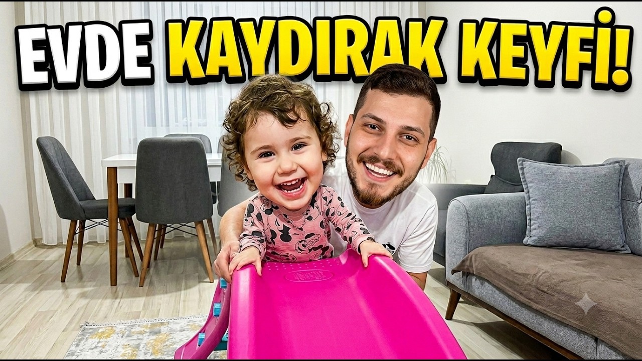 Kızımla Evde Kaydırak Kurduk! 😍 | Sürpriz Kutu Açılımı ve Kutunun İçine Girdi 😂 Ece'nin Vlogu #2