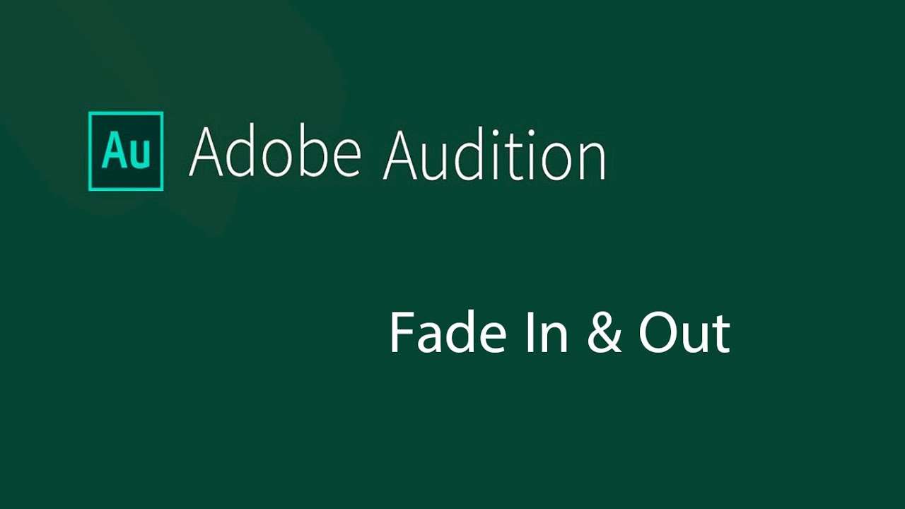 How to Fade In & Out on Adobe Audition YouTube