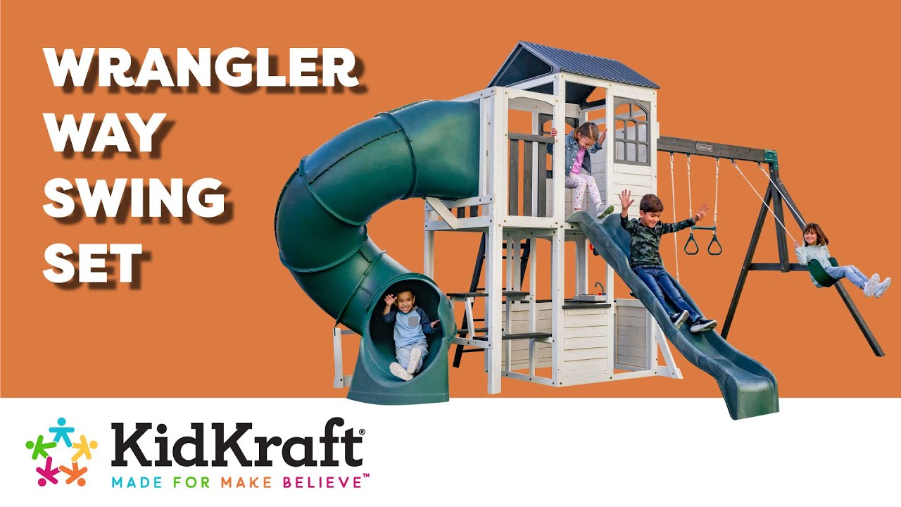 Wrangler Way Swing Set I KidKraft Wooden Swing Sets - YouTube
