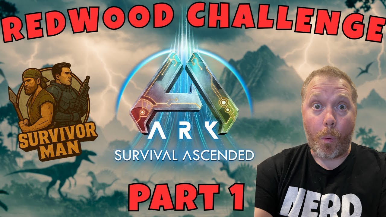 ARK Survival Ascended - Redwoods Survival Challenge - Part 1 - Survivor Man Ep 2.