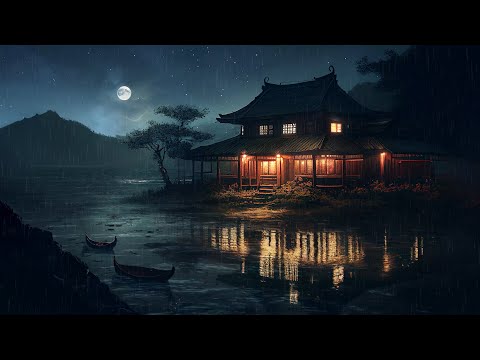 🔴The Best Rain Sounds to Sleep Immediately in a National Chinese House - Heavy Rain & Thunder Sounds