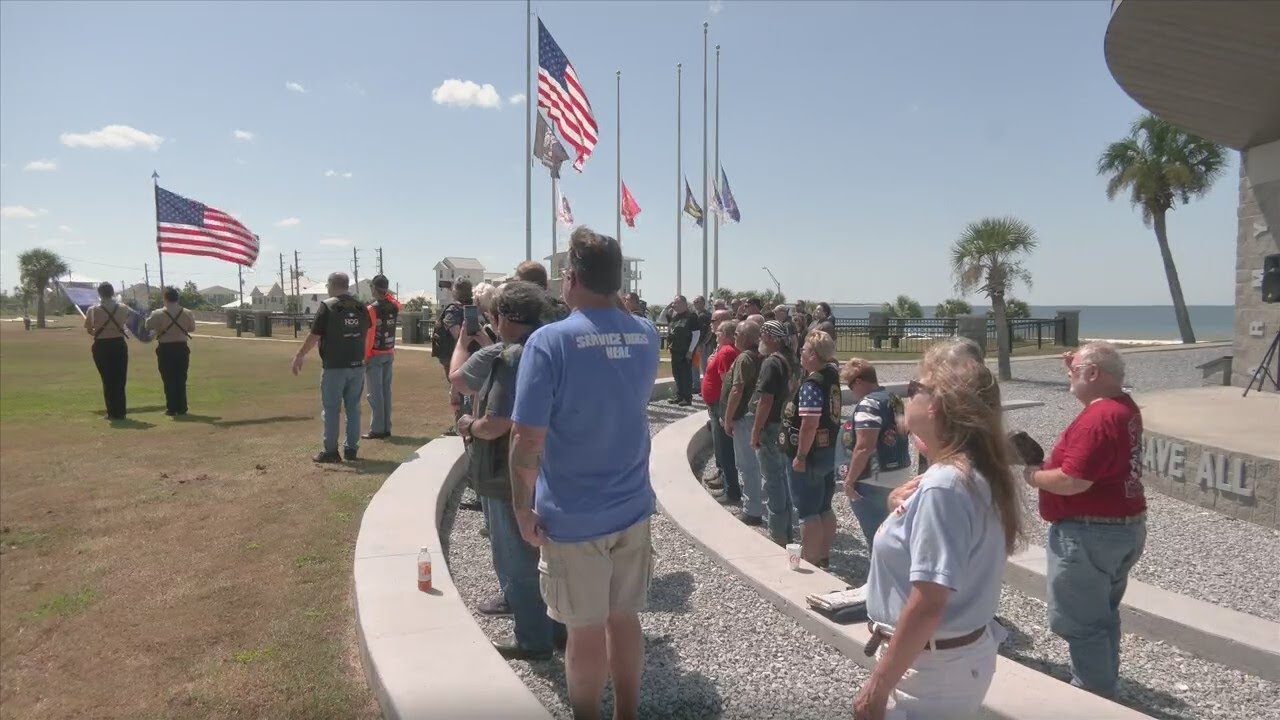 The Patriot Tour stops in Port St. Joe to  transfer the American flag across the country