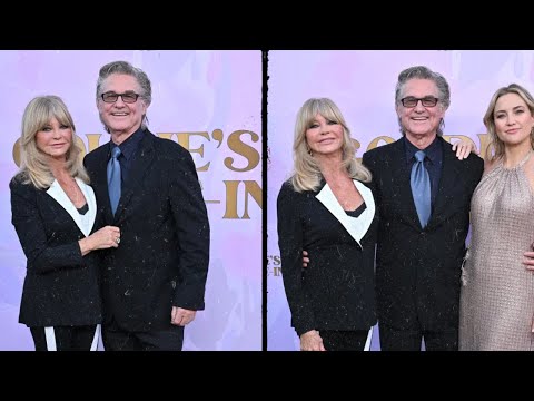 Goldie Hawn Kurt Russell amp Hudson Family Make Glamorous Red Carpet Return for Charity