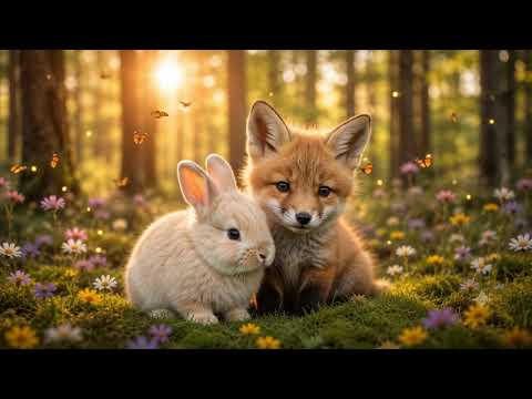 Dreamy Cozy Farm Friends Lullaby Vol.4 • Peaceful Little Fox Forest | Music Box & Gentle Rain