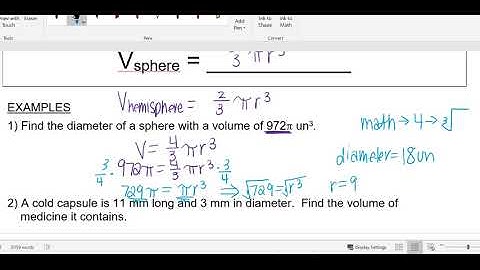 VIDEO NOTES volume sphere